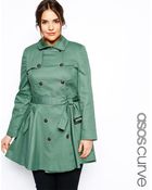 Asos Curve Exclusive Fit Flare Trench - Lyst