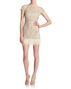 Aidan Mattox Beaded Fringe-Hem Dress - Lyst
