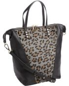 Kelsi Dagger Black Leather Leopard Print 'Abbey' Tote Bag - Lyst