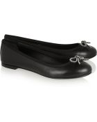 Saint Laurent Bow-Embellished Leather Ballet Flats - Lyst