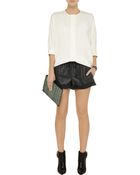 Helmut Lang Leather And Cotton-Jersey Shorts - Lyst