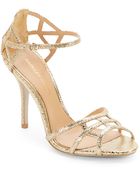 Badgley Mischka Kerrington Metallic Leather Strappy Sandals - Lyst