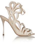 Nicholas Kirkwood Embellished Metallic Leather Sandals - Lyst