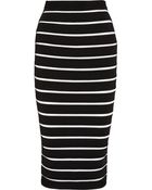 Balmain Striped Bandage Midi Skirt - Lyst