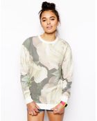 Asos Sweatshirt in Pastel Rose Print with Beads - Lyst