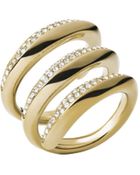 Michael Kors Pavé Gold-Tone Ring - Lyst