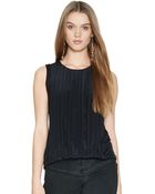 Polo Ralph Lauren Pleated Front Sleeveless Top - Lyst