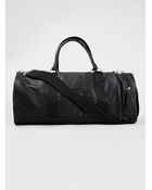 Lac Bk Faux Leather Sports Duffle Bag - Lyst