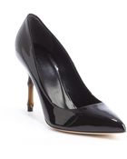 Gucci Black Patent Leather 'Kristen' Bamboo Heel Pumps - Lyst