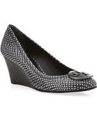 Tory Burch Sally Python Leather Wedge - Lyst