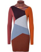 Missoni Cashmere Geometric Print Turtleneck Dress - Lyst