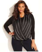Michael Kors Michael Plus Size Chainprint Fauxwrap Top - Lyst