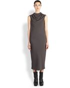 Rick Owens Bonnie Cowl-Neck Midi Dress - Lyst