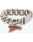 Givenchy Gunmetal Red Crystal Shark Tooth Bracelet - Lyst