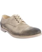 Kenneth Cole Reaction Taupe Distressed Suede Cap Toe 'Tongue Tied' Oxfords - Lyst