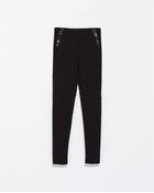 Zara Neoprene Leggings with Details - Lyst