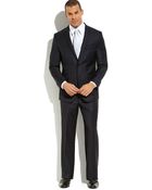 English Laundry Black & Navy Pinstripe Two-Button Suit - Lyst