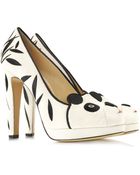 Charlotte Olympia Mei Xiang Porcelain White Velvet Panda Platform Pump - Lyst