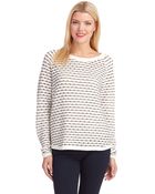 French Connection Striped Hole Sweater - Lyst