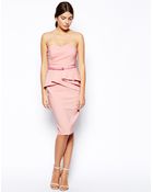 Asos Belted Bengaline Pencil Dress - Lyst