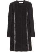 Tory Burch Heather Wool-Blend And Leather Coat - Lyst