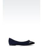 Armani Ballet Flat In Suede And Patent - Lyst