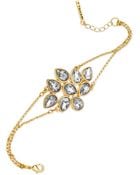 T Tahari 14K Gold-Plated Crystal Cluster Bracelet - Lyst