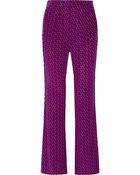 Diane von Furstenberg Petunia Printed Silk Wide-Leg Pants - Lyst