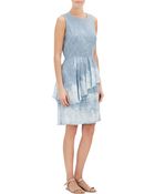 Sea Stripe Denim Peplum Dress - Lyst