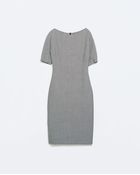 Zara Printed Boat Neck Dress - Lyst