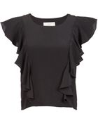 Madison Marcus Ruffle Crop Top - Lyst