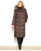 London Fog Plus Size Hooded Faux-Fur-Trim Down Maxi Puffer Coat - Lyst