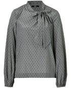 Steffen Schraut Silk Tie-Neck Blouse - Lyst