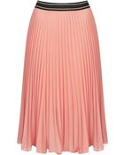 Topshop Womens Tall Pleated Midi Skirt Rose - Lyst