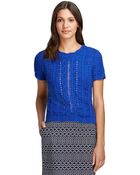Brooks Brothers Short-Sleeve Cable Knit Crewneck Sweater - Lyst