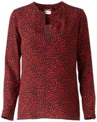 Saint Laurent Babycat Print Blouse - Lyst