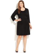 Calvin Klein Plus Size Three-Quarter-Sleeve Sweater Dress - Lyst