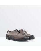 Zara Washed-Effect Leather Shoes - Lyst