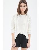 Forever 21 Cable Knit Sweater - Lyst