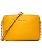 Michael Kors Jet Set Large Saffiano Leather Crossbody - Lyst
