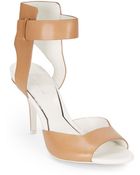 Kenneth Cole Two-Tone, Two-Textured Leather Sandals - Lyst