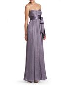 BCBGMAXAZRIA Alicia Pleated Silk Evening Gown - Lyst