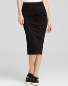 Three Dots Ruched Midi Skirt - Lyst