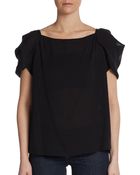 Diane von Furstenberg Cassandra Draped-Sleeve Top - Lyst