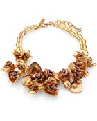 Oscar de la Renta Crystaladorned Floral Bib Necklace - Lyst