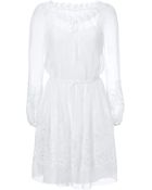 Alberta Ferretti Silk Chiffon Dress With Embroidered Detailing - Lyst