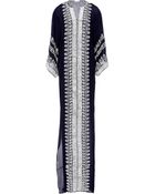 Oscar de la Renta Black Three Quarter Sleeve Caftan - Lyst