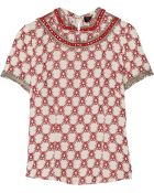 Isabel Marant Mallory Embellished Printed Crepe Top - Lyst