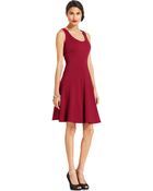 Nine West Sleeveless Seamed Scoop-Neck Dress - Lyst