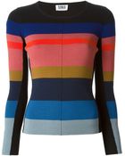Sonia By Sonia Rykiel Fitted Colour Block Jumper - Lyst